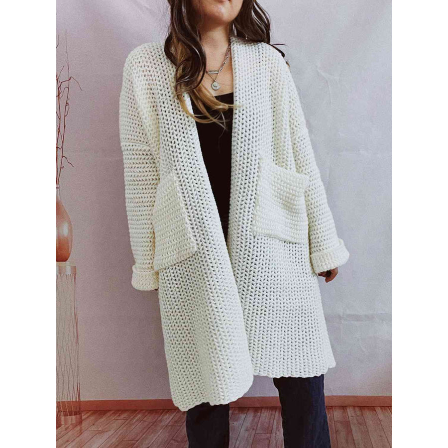 Women’s Oversized Knit Open Front Cardigan with Pockets