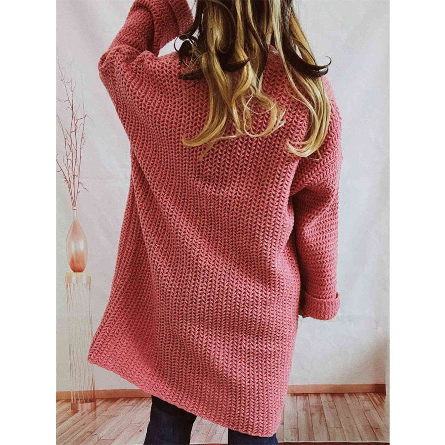 Women’s Oversized Knit Open Front Cardigan with Pockets