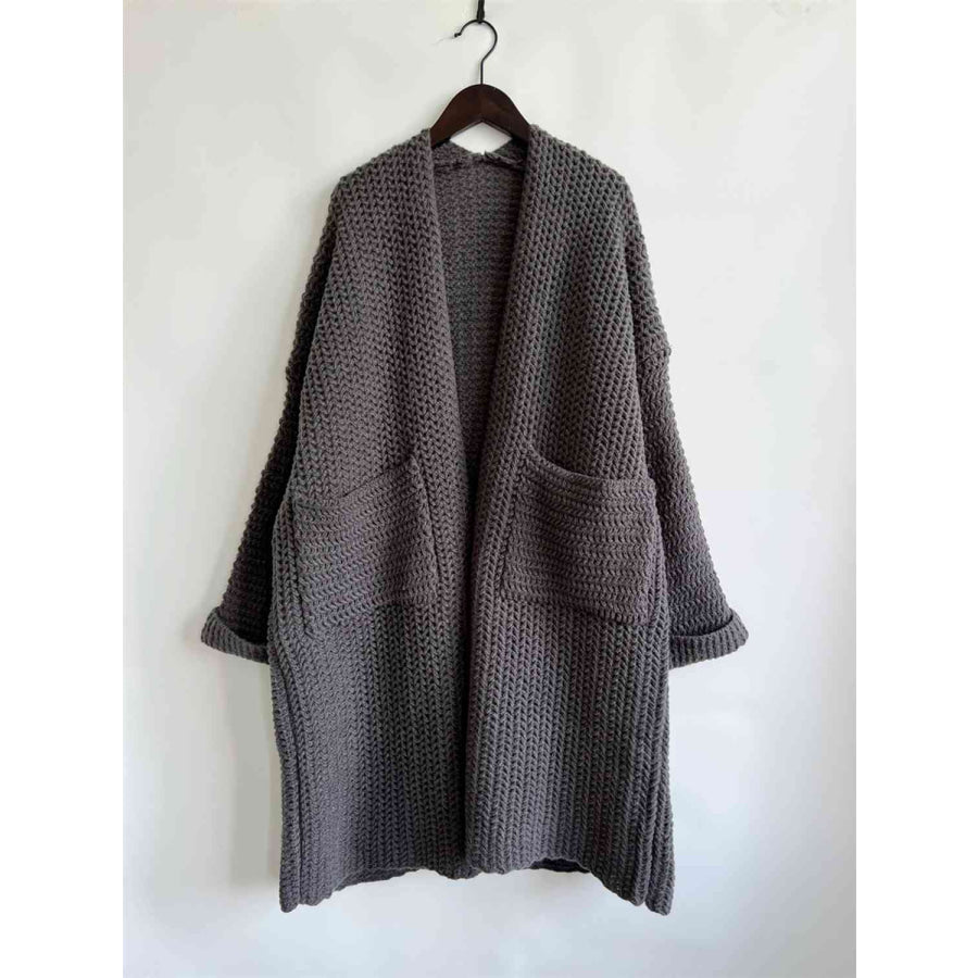 Women’s Oversized Knit Open Front Cardigan with Pockets