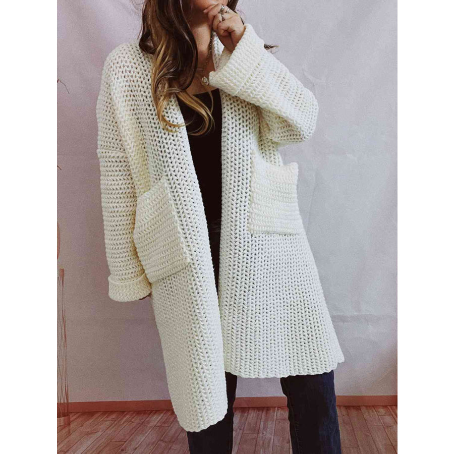 Women’s Oversized Knit Open Front Cardigan with Pockets