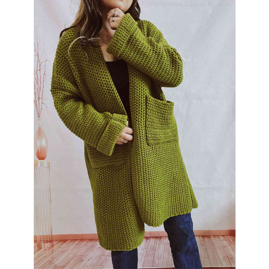 Women’s Oversized Knit Open Front Cardigan with Pockets
