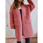Women’s Oversized Knit Open Front Cardigan with Pockets
