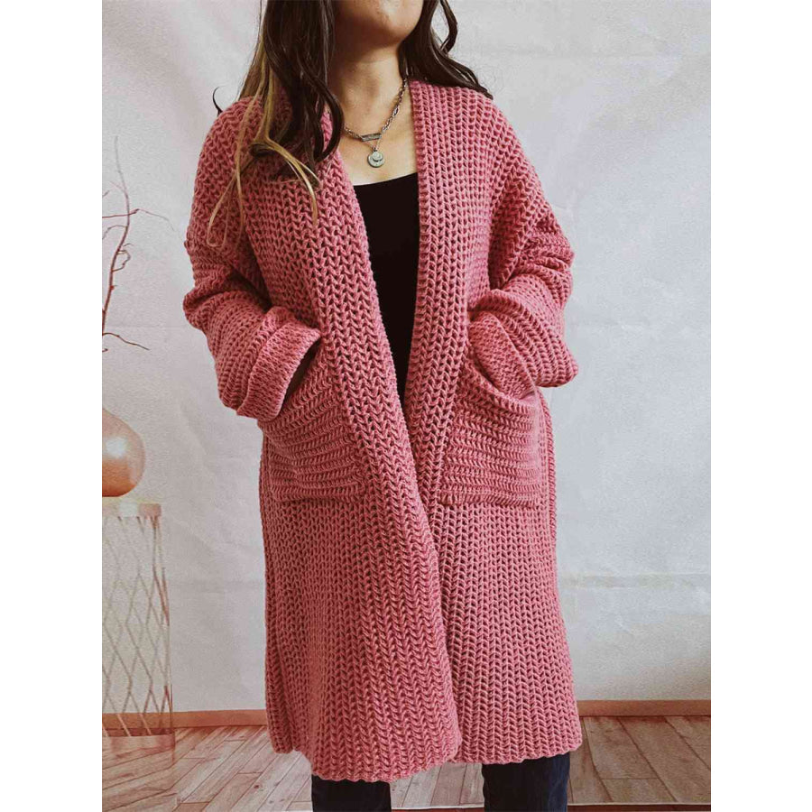 Women’s Oversized Knit Open Front Cardigan with Pockets