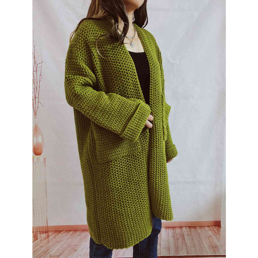 Women’s Oversized Knit Open Front Cardigan with Pockets