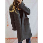 Women’s Oversized Knit Open Front Cardigan with Pockets