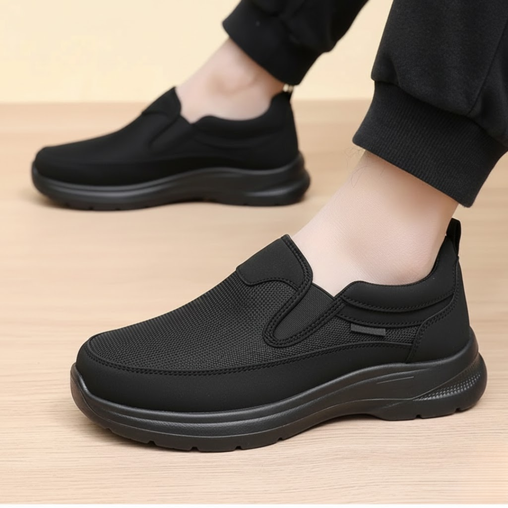 Men’s Casual Comfort Wide-Fit Sneakers Black