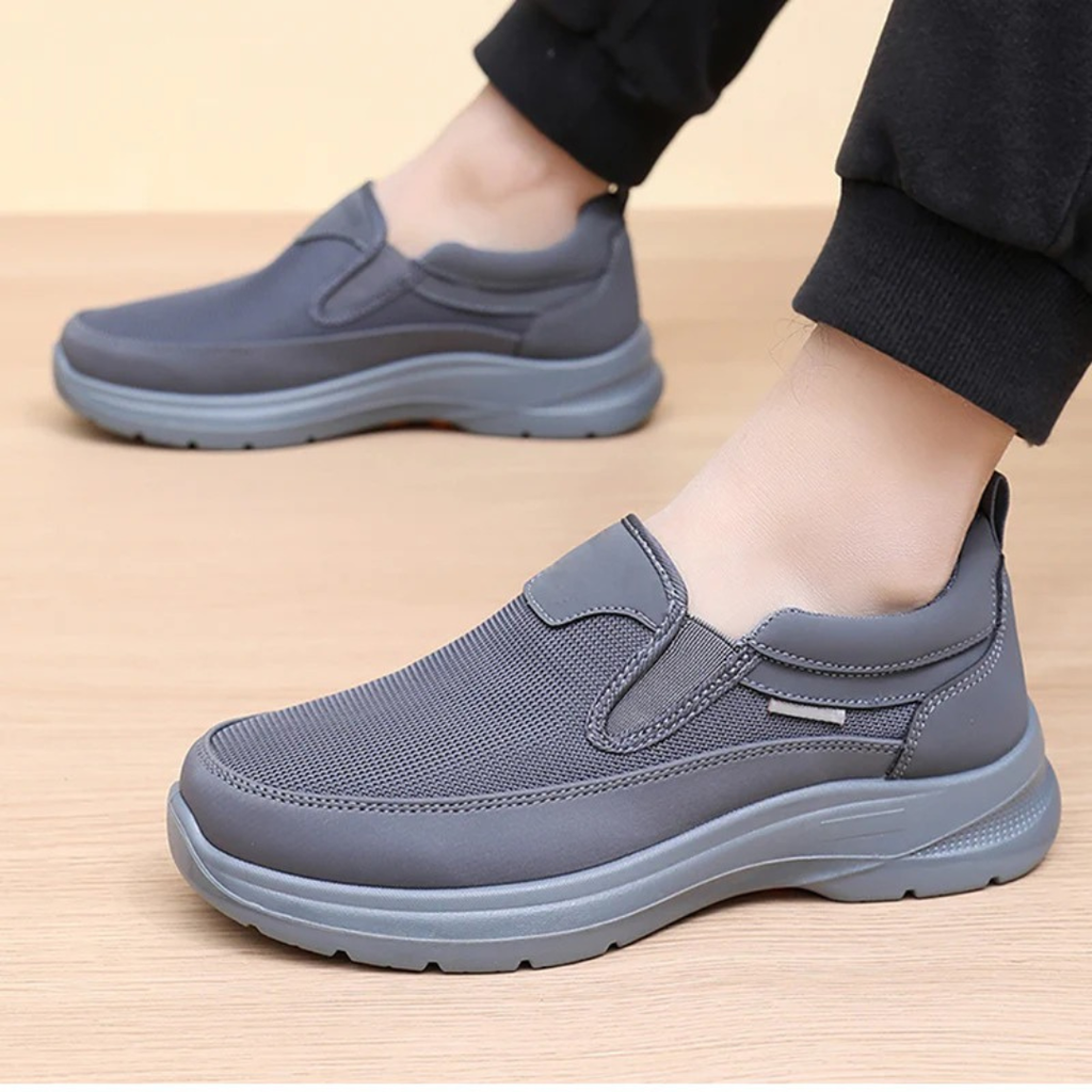 Men’s Casual Comfort Wide-Fit Sneakers Grey