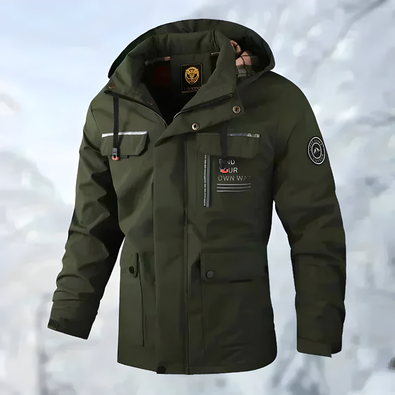 Men’s Stylish Outdoor Jacket with Multiple Pockets Green