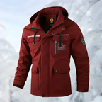 Men’s Stylish Outdoor Jacket with Multiple Pockets Red