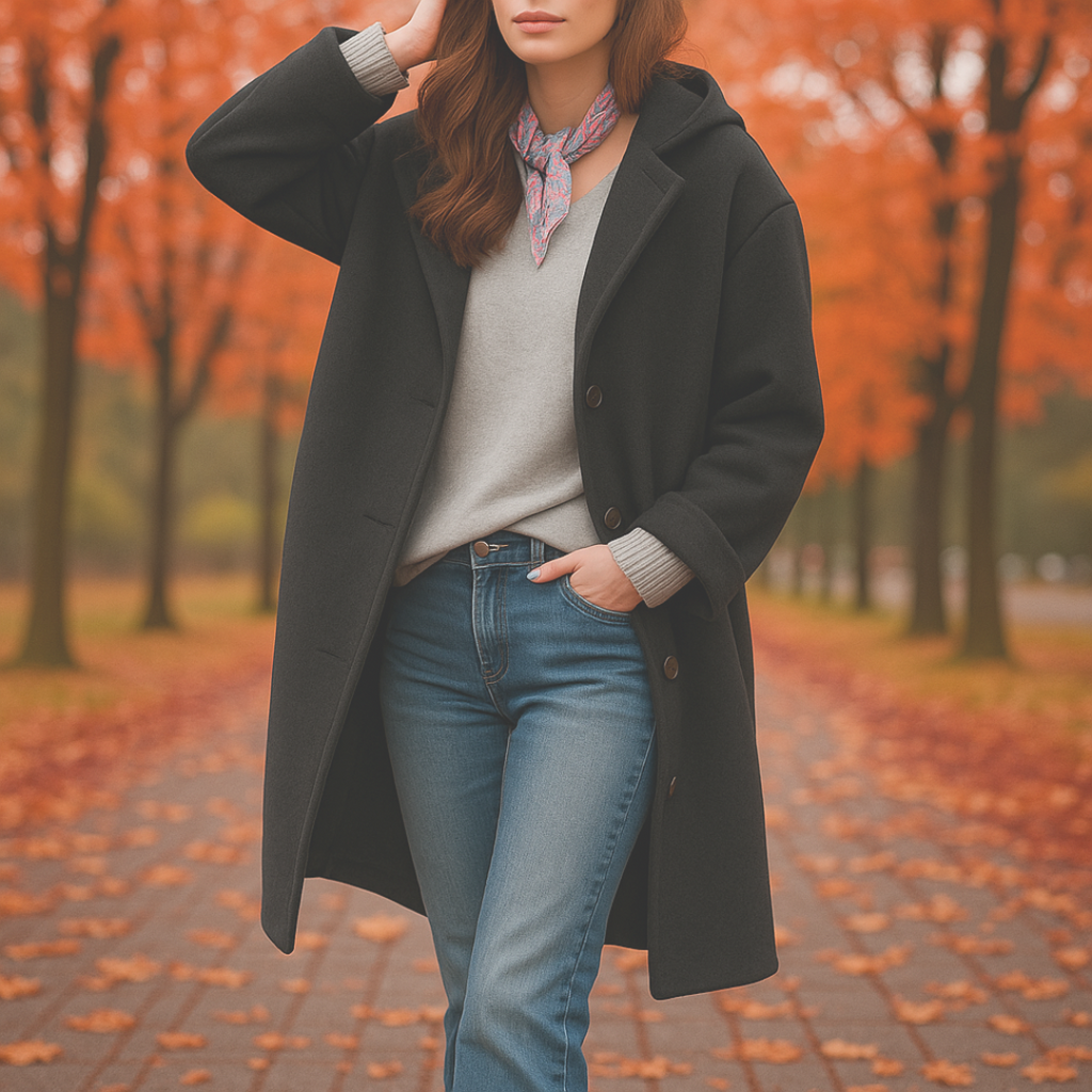 Women’s Cosy Oversized Tweed Coat Black