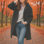 Women’s Cosy Oversized Tweed Coat Black