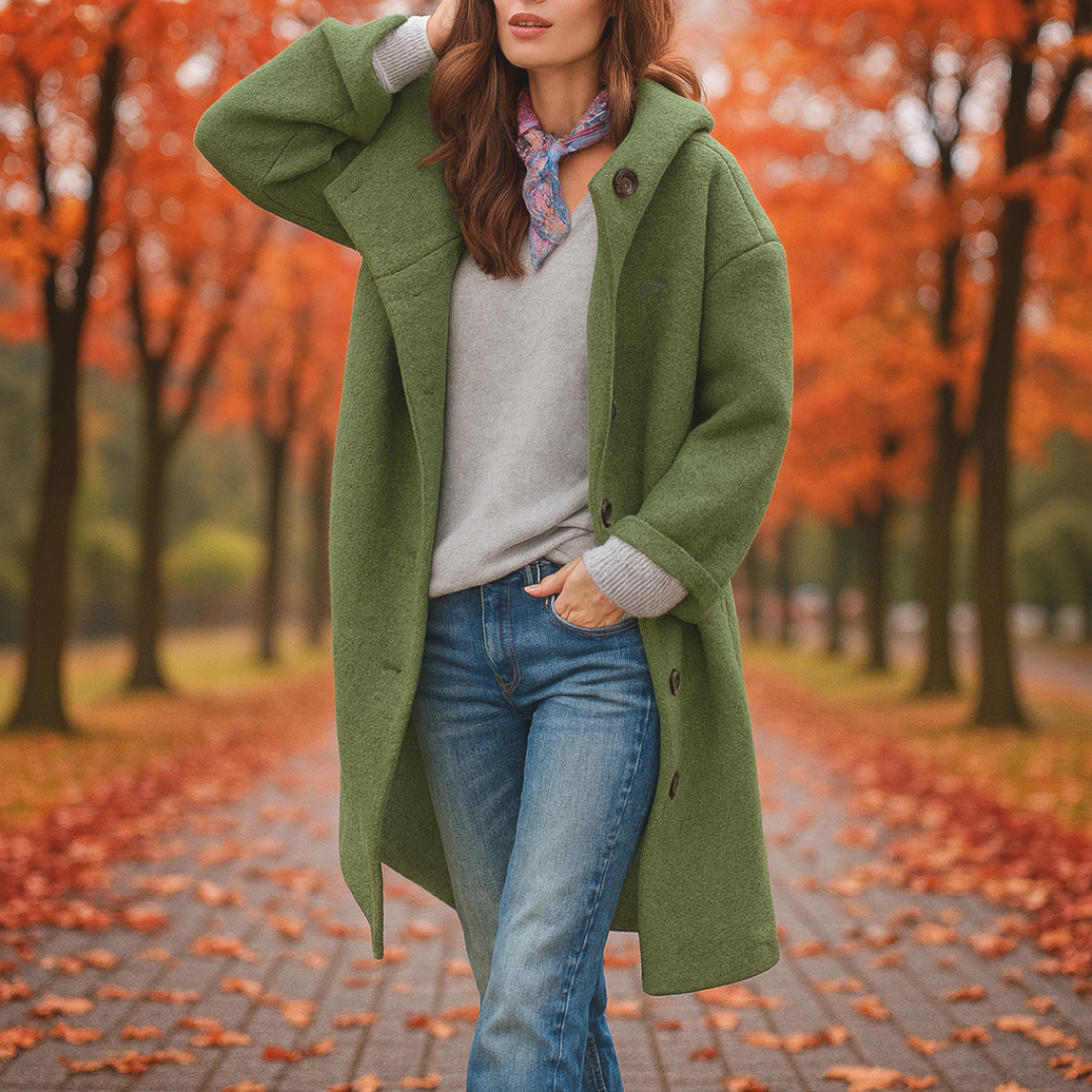 Women’s Cosy Oversized Tweed Coat Green