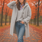 Women’s Cosy Oversized Tweed Coat Grey