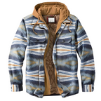 Men’s Comfortable Patchwork Hooded Jacket Beige