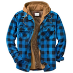 Men’s Comfortable Patchwork Hooded Jacket Blue