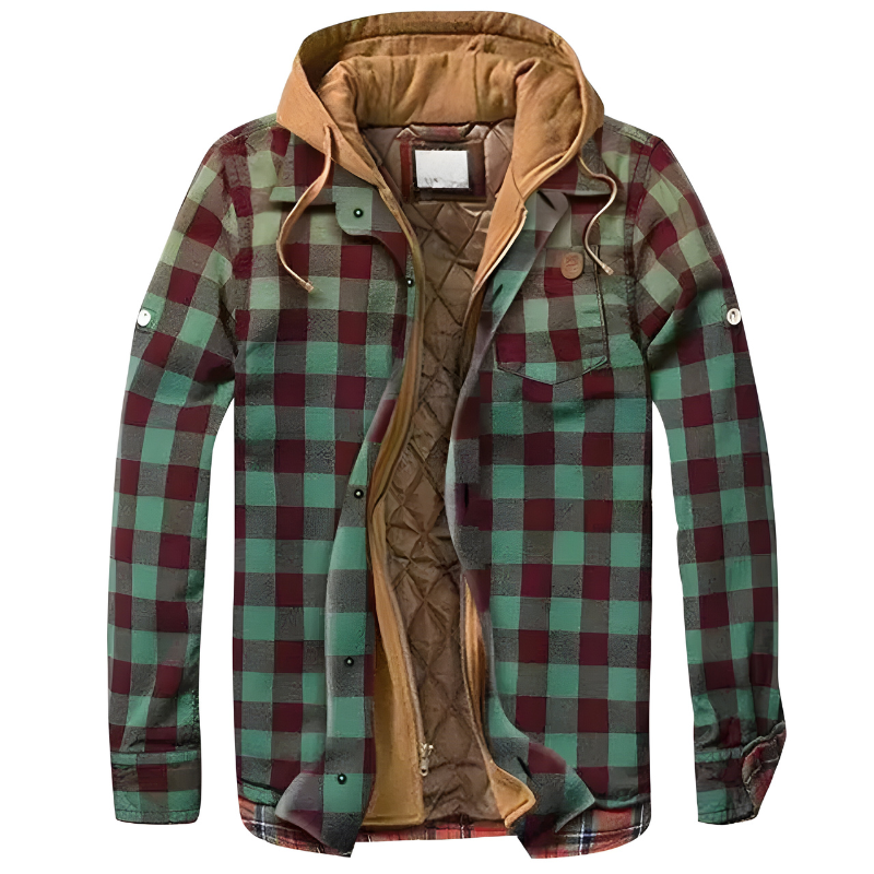 Men’s Comfortable Patchwork Hooded Jacket Dark Grey