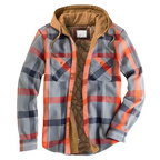 Men’s Comfortable Patchwork Hooded Jacket Orange