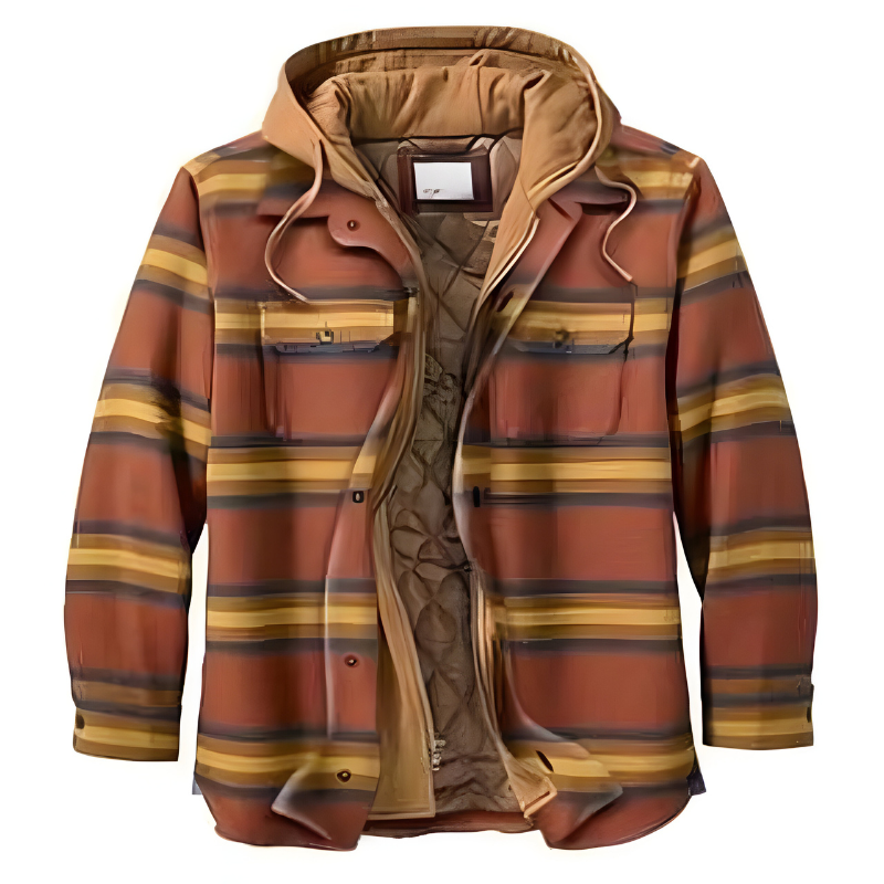 Men’s Comfortable Patchwork Hooded Jacket Red