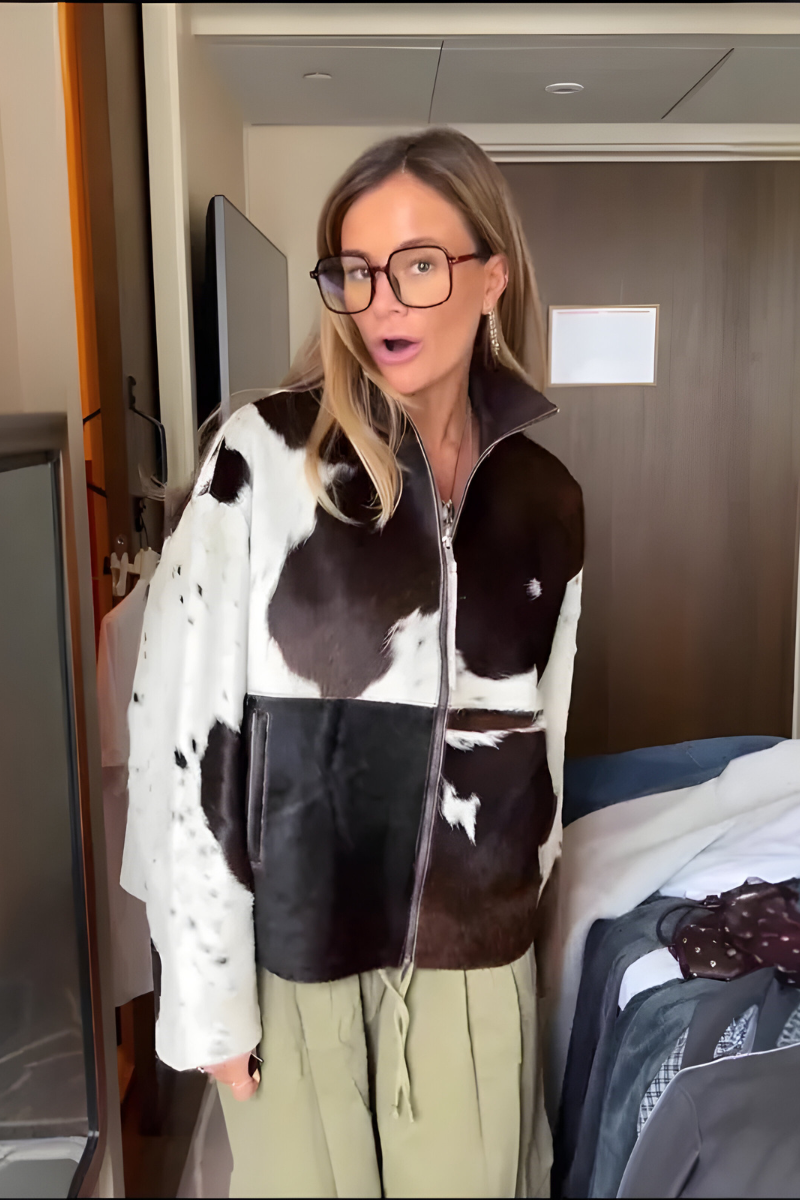 Women’s Stylish Patterned Jacket with Zip