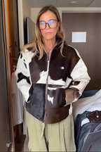 Women’s Stylish Patterned Jacket with Zip Brown