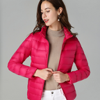 Women’s Ultra-Light Puffer Jacket with Fine Pleats Fuchsia
