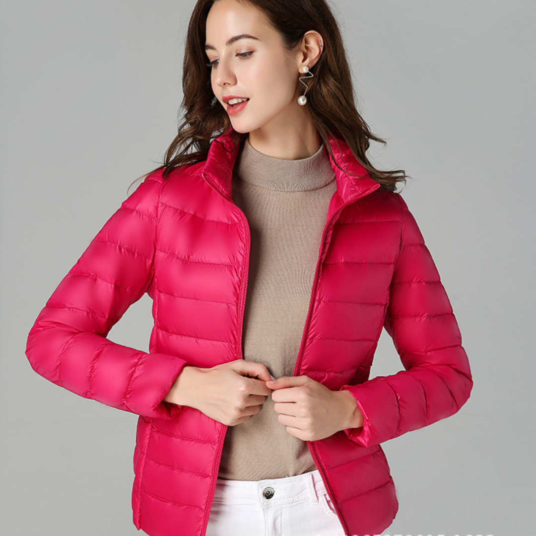 Women’s Ultra-Light Puffer Jacket with Fine Pleats
