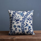 Elegant Cushion Cover with Heritage Porcelain Art Design Porcelain D