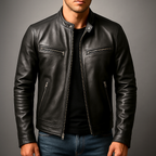 Men’s Casual Leather Jacket Black