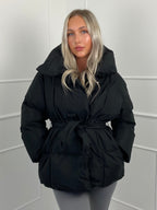 Women’s Stylish Cropped Puffer Jacket Black