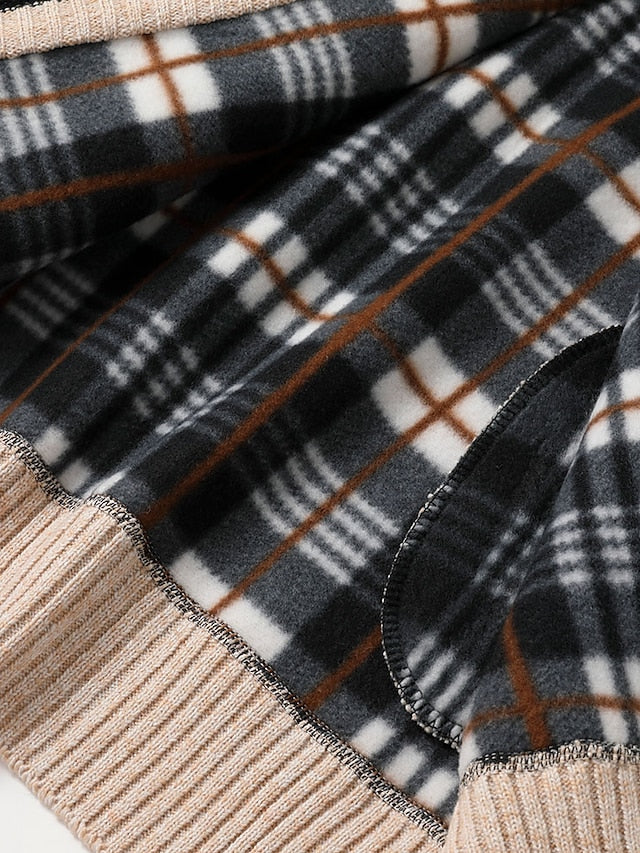 Men’s Ribbed Knit Full-Zip Cardigan with Stand Collar