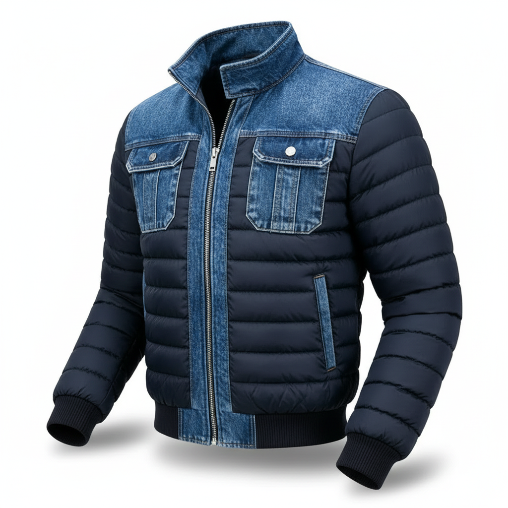Men’s Stylish Quilted Denim Jacket