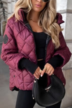 Women’s Warm Quilted Puffer Winter Coat Red