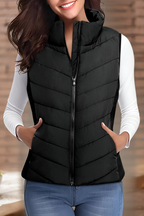 Women’s Warm Quilted Puffer Gilet Black