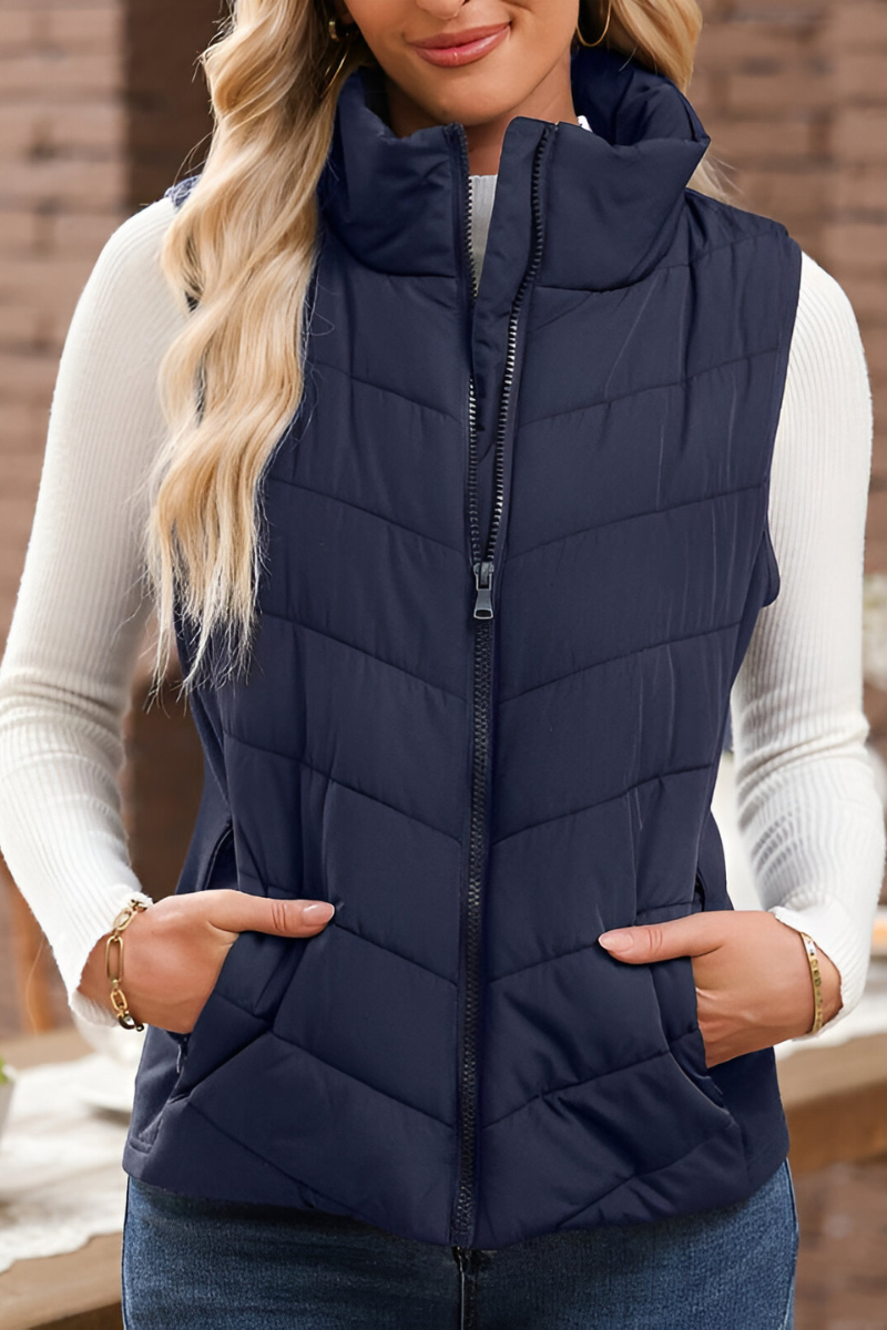 Women’s Warm Quilted Puffer Gilet Blue