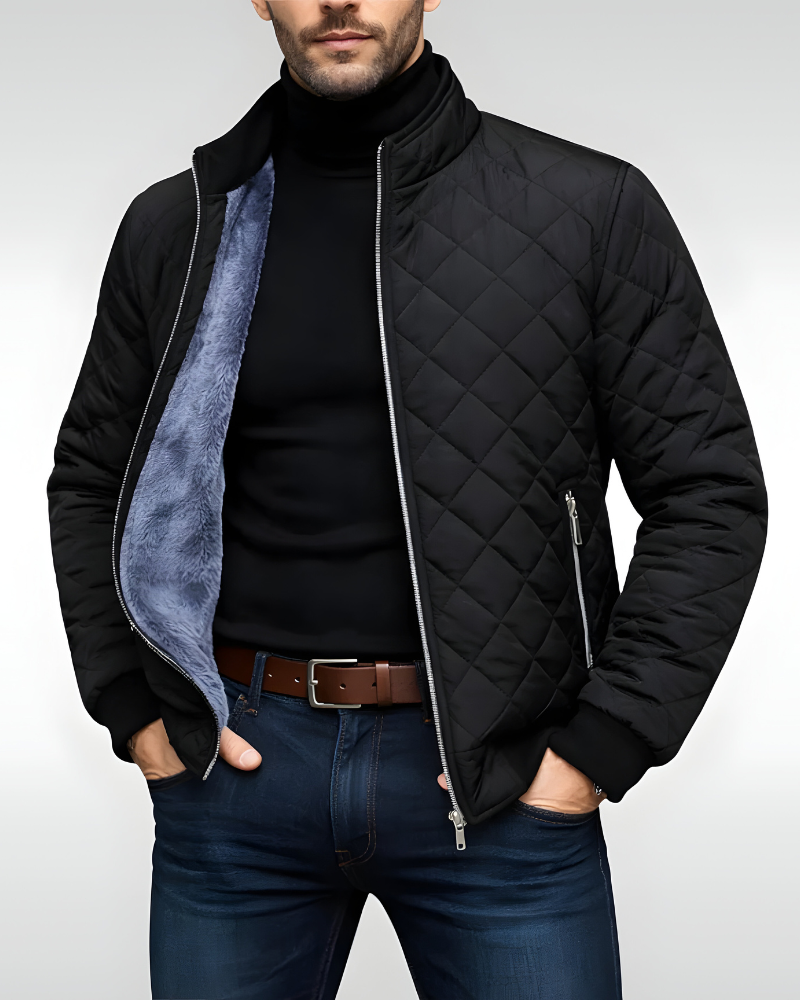 Men’s Modern Quilted Puffer Jacket Black