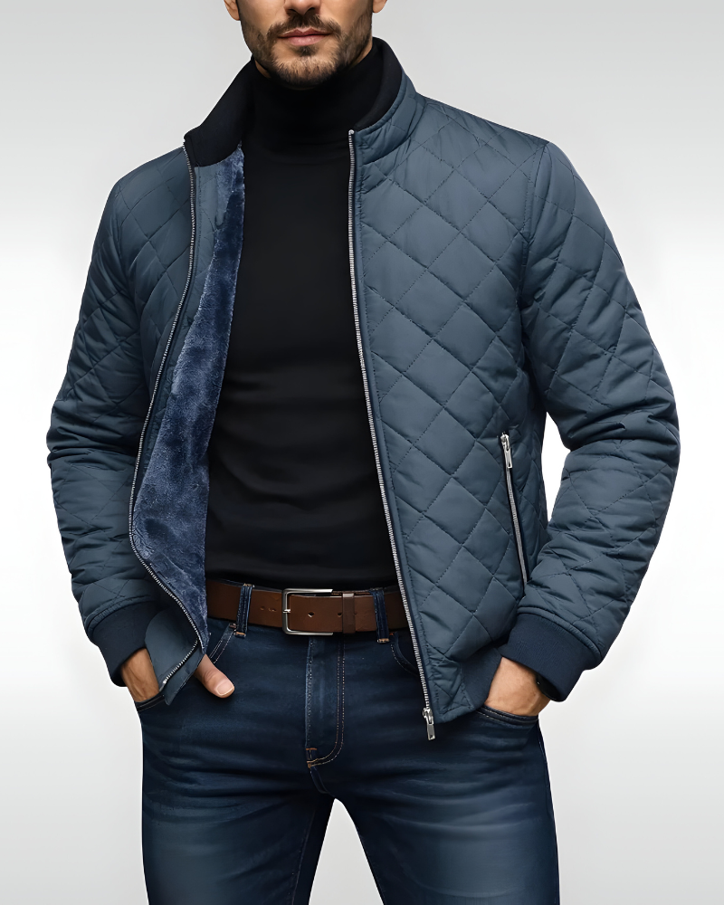 Men’s Modern Quilted Puffer Jacket Grey