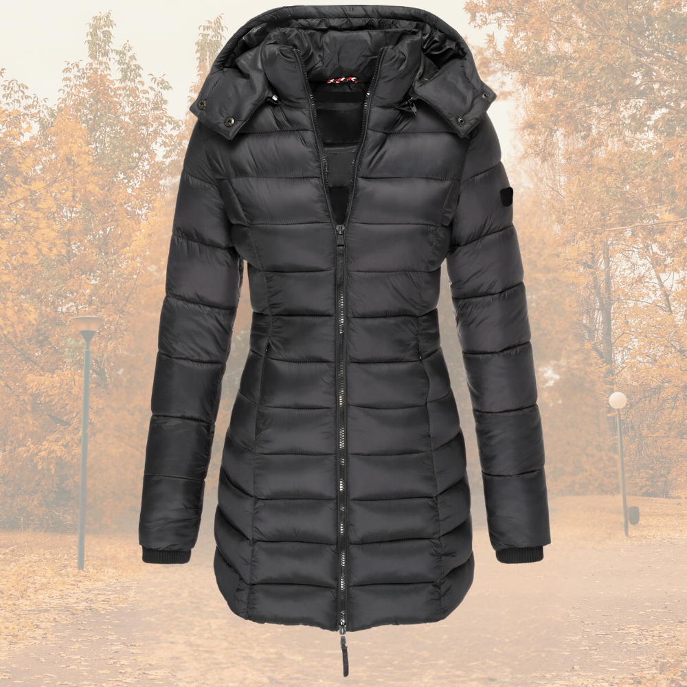 Women’s Warm Quilted Puffer Winter Coat Black