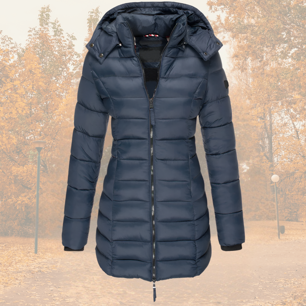 Women’s Warm Quilted Puffer Winter Coat Blue