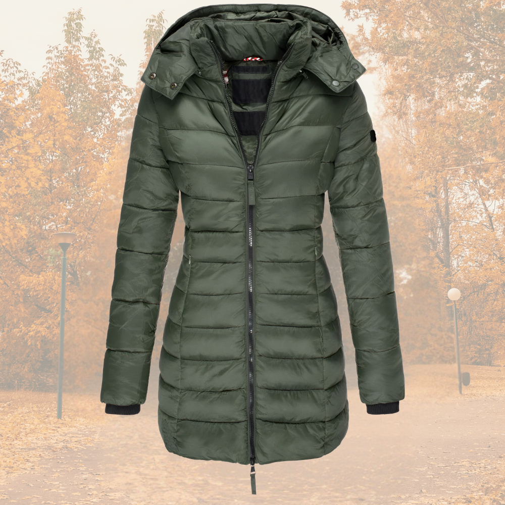 Women’s Warm Quilted Puffer Winter Coat Green