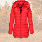 Women’s Warm Quilted Puffer Winter Coat Red