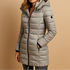 Women’s Warm Quilted Puffer Winter Coat Khaki
