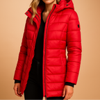 Women’s Warm Quilted Puffer Winter Coat Red