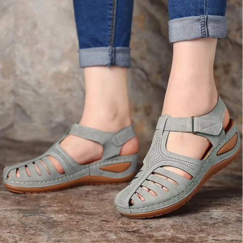 Women’s Comfortable Cutout Walking Sandals – Style for Summer Gray