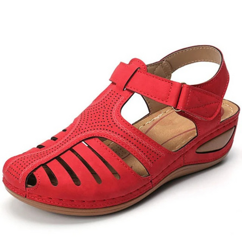Women’s Comfortable Cutout Walking Sandals – Style for Summer Reddish Brown
