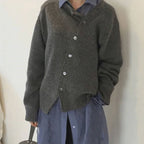 Women’s Oversized Button-Front Cardigan Sweater Grey