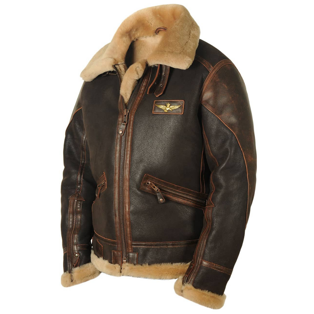 Men’s Classic Shearling Aviator Jacket Brown