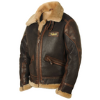 Men’s Classic Shearling Aviator Jacket Brown