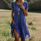 Women’s Lightweight Boho Chic Summer Dress – Flowy Boho Dress Blue