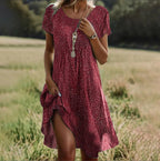 Women’s Lightweight Boho Chic Summer Dress – Flowy Boho Dress Red