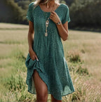 Women’s Lightweight Boho Chic Summer Dress – Flowy Boho Dress Green